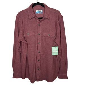 New! Magellan Fish Gear Campfire Knit Shacket Burgundy Red Button Up Men’s Sz M
